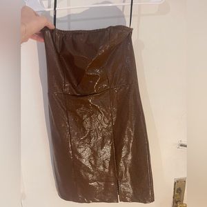 Forever 21 Small Strapless Pleather Dress